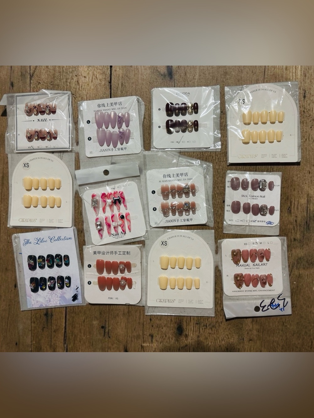 NEW! Bundle Lot of 12 Sets of Size Small & X-Small Press On Nails!